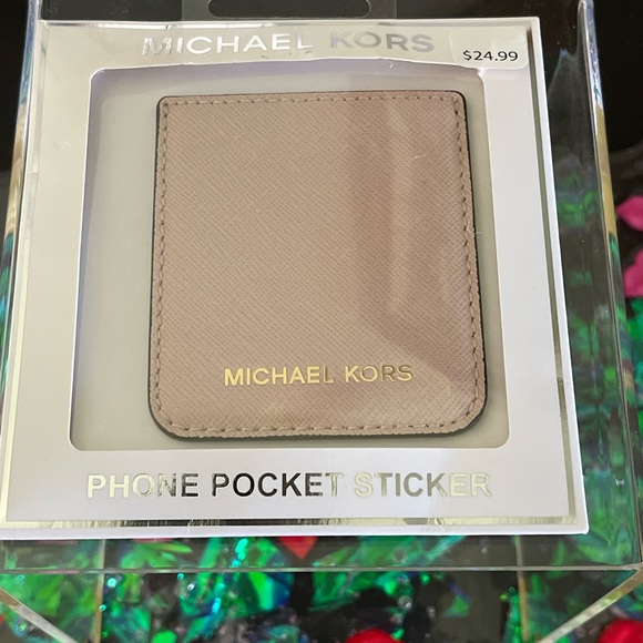NWT - Michael Kors Phone Pocket Sticker with Adhesive Backing - Soft Pink - Picture 2 of 5